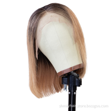 Shmily Wholesale Brazilian Human Hair wig vendors Unprocessed Virgin Human Hair 1b/27 Straight 13*4 Lace Front Wig